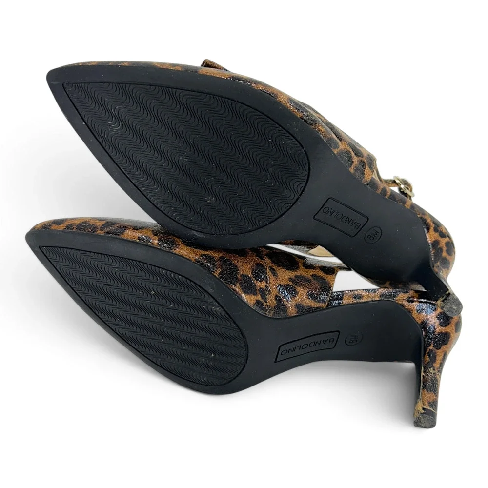 Bandolino Gelli3 Women’s 8M Leopard Print Slingback Kitten Heel Pumps